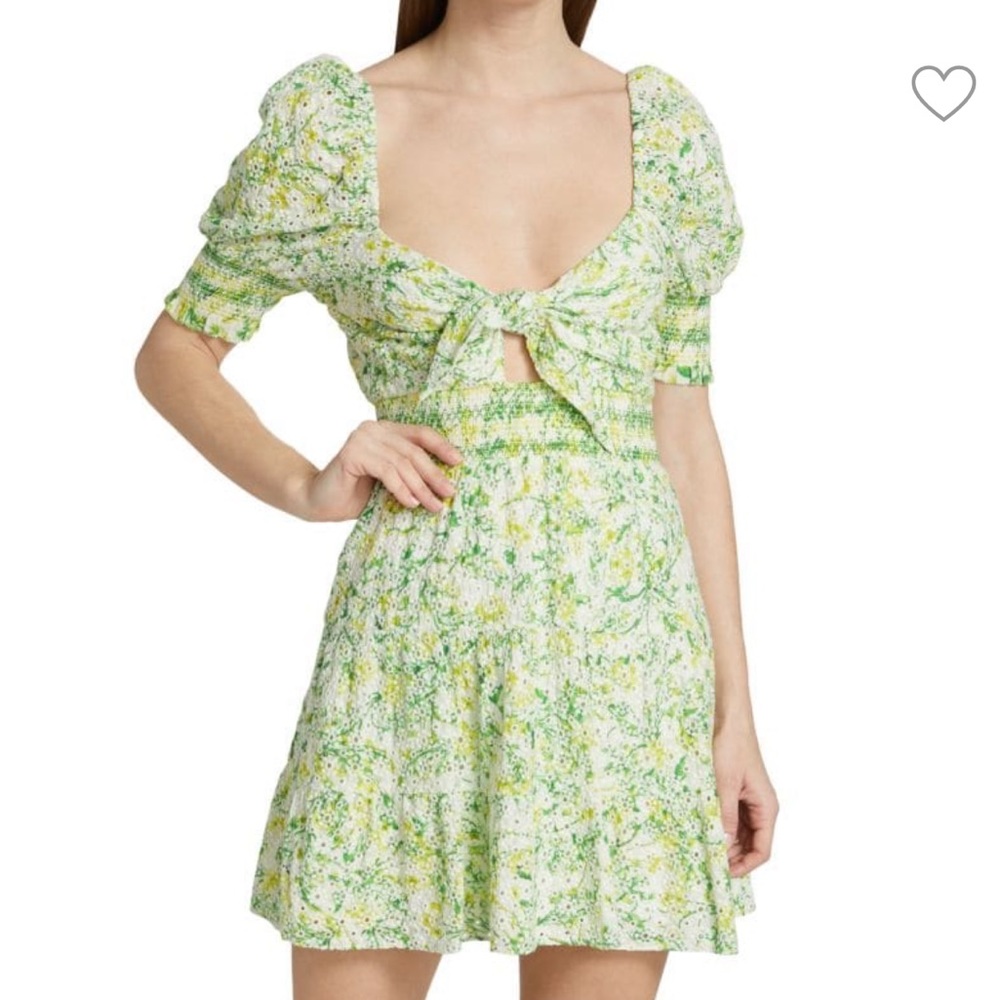 Alice + Olivia Kristie Floral Puff Sleeve Minidress